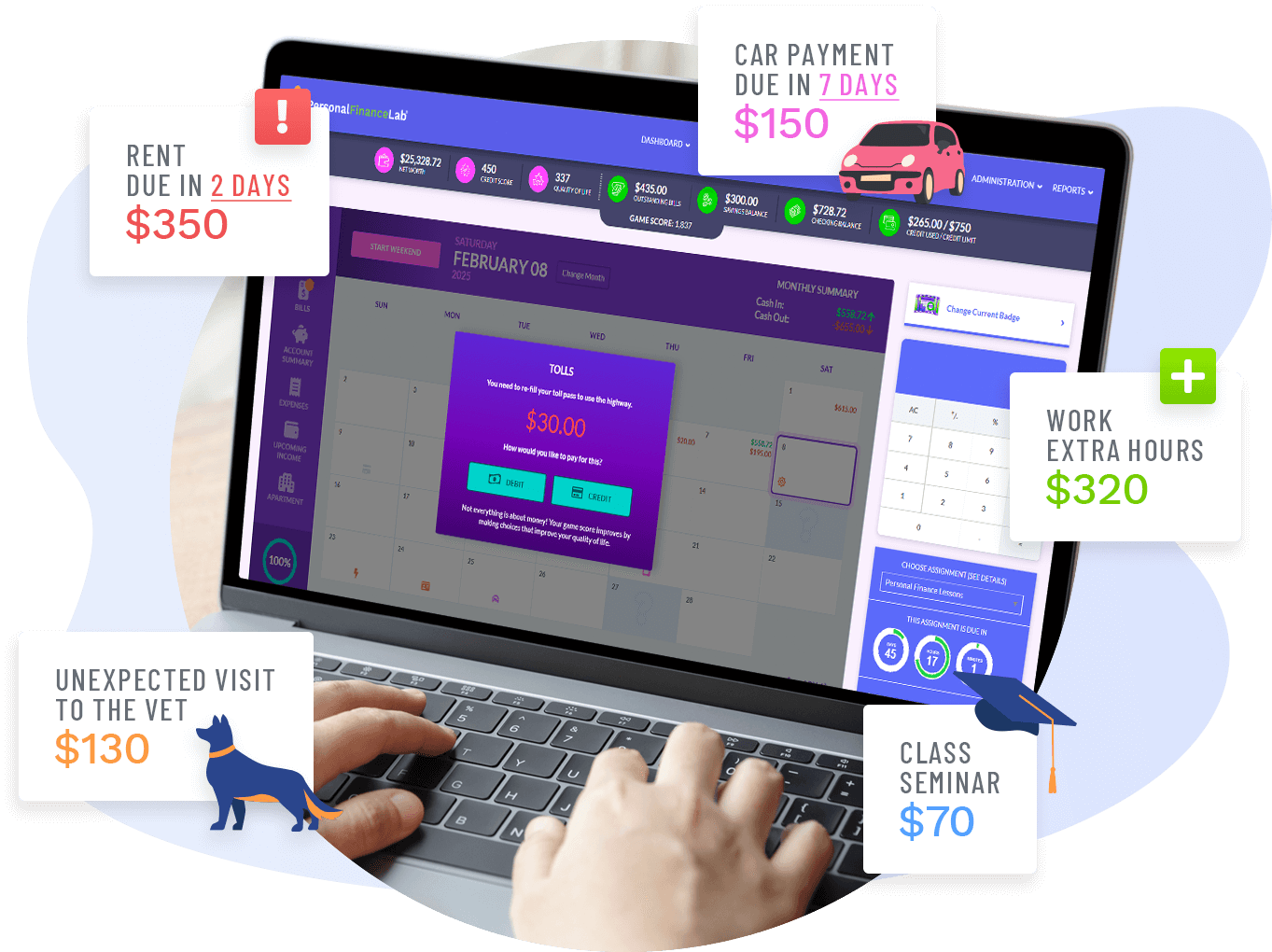personal budgeting game screen shot